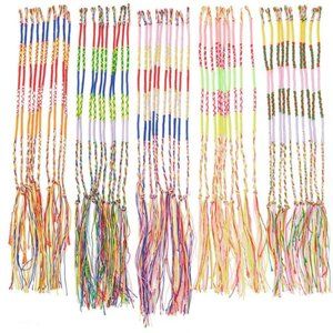 100 Pieces Handmade Braid Friendship Bracelets Colorful Friendship Threads